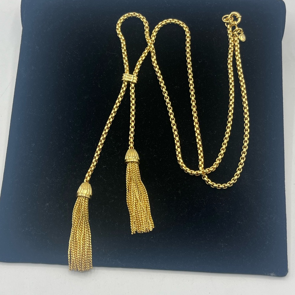 J. Crew Shiny Gold Tone Lariat Tassel
Necklace